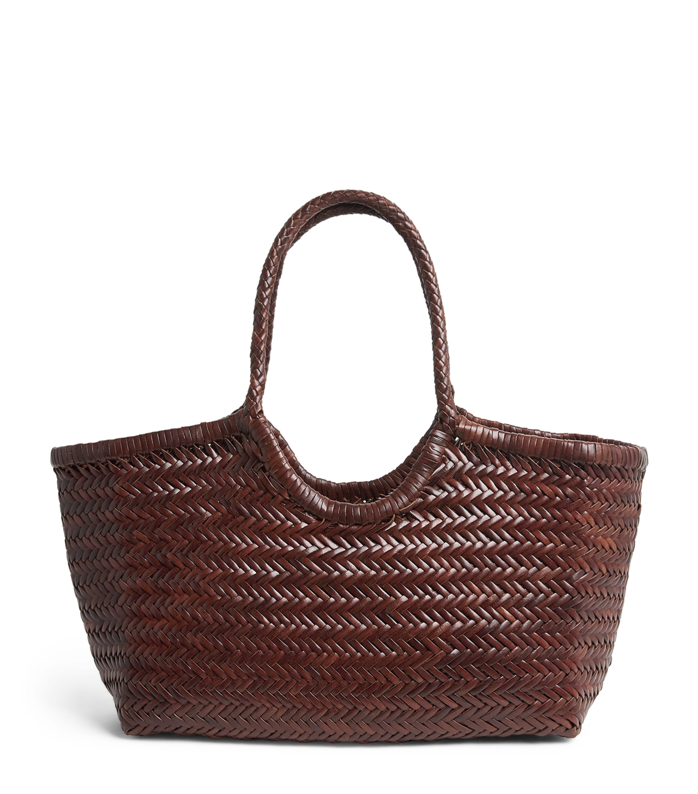 Dragon Diffusion Large Leather Woven Nantucket Tote Bag