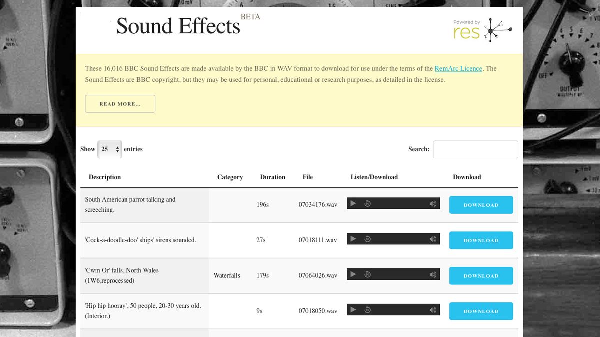 BBC sound effects archive