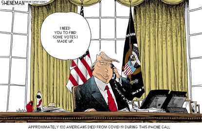 Political Cartoon U.S. Trump COVID Georgia call