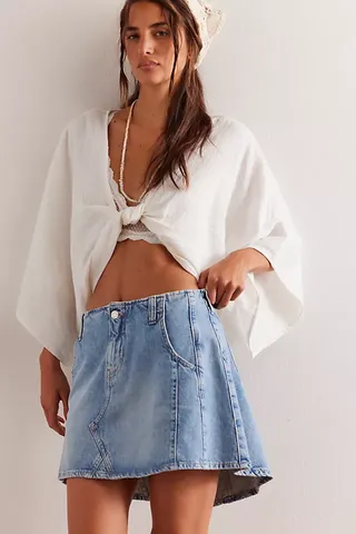 We the Free Pencil Me in Denim Mini Skirt