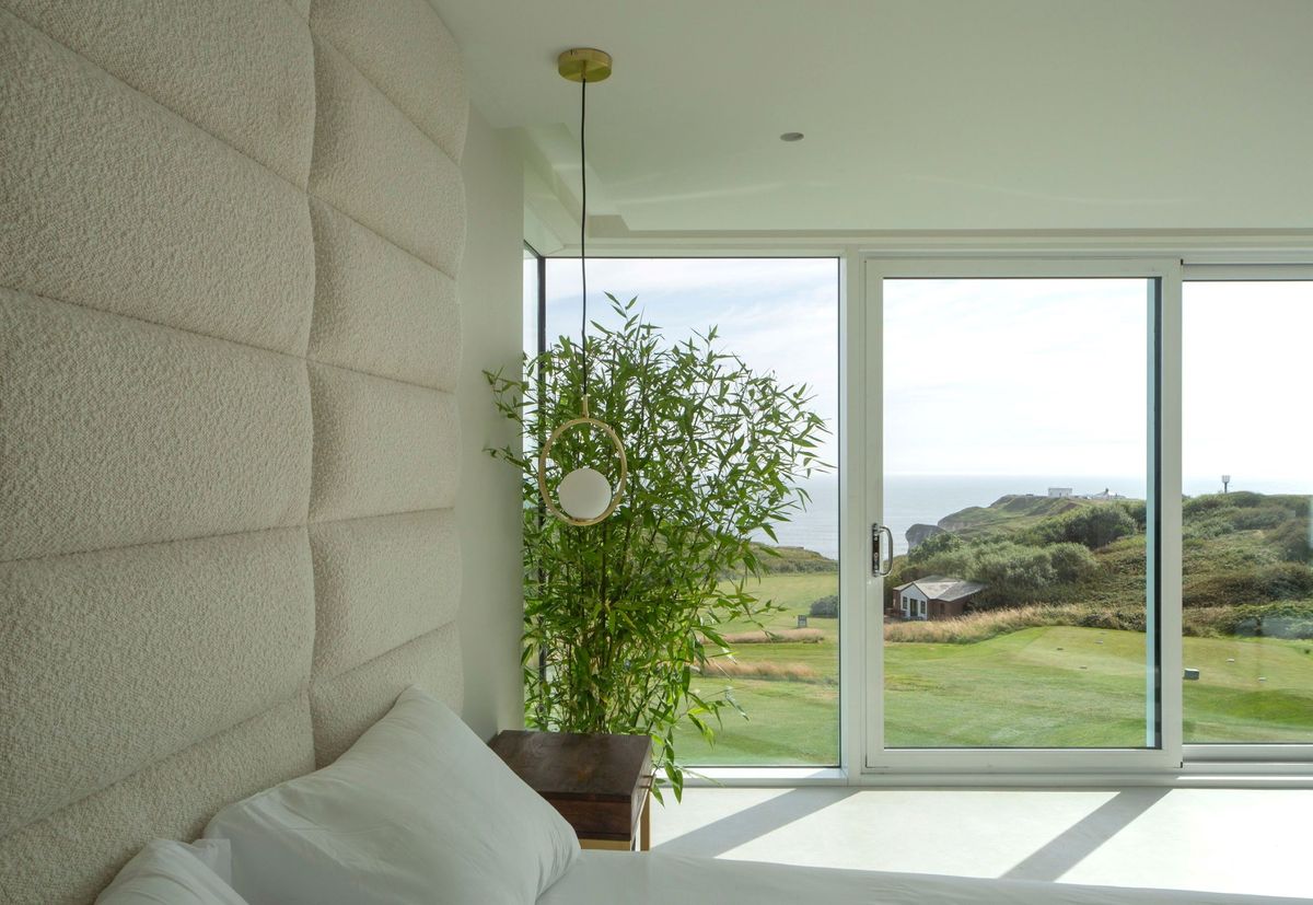 Contemporary interior design details inside an old coastguard station self build