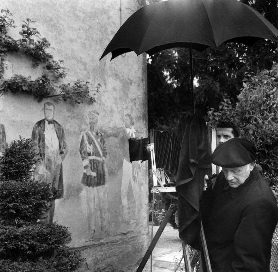 American photographer Paul Strand at work in Luzzara