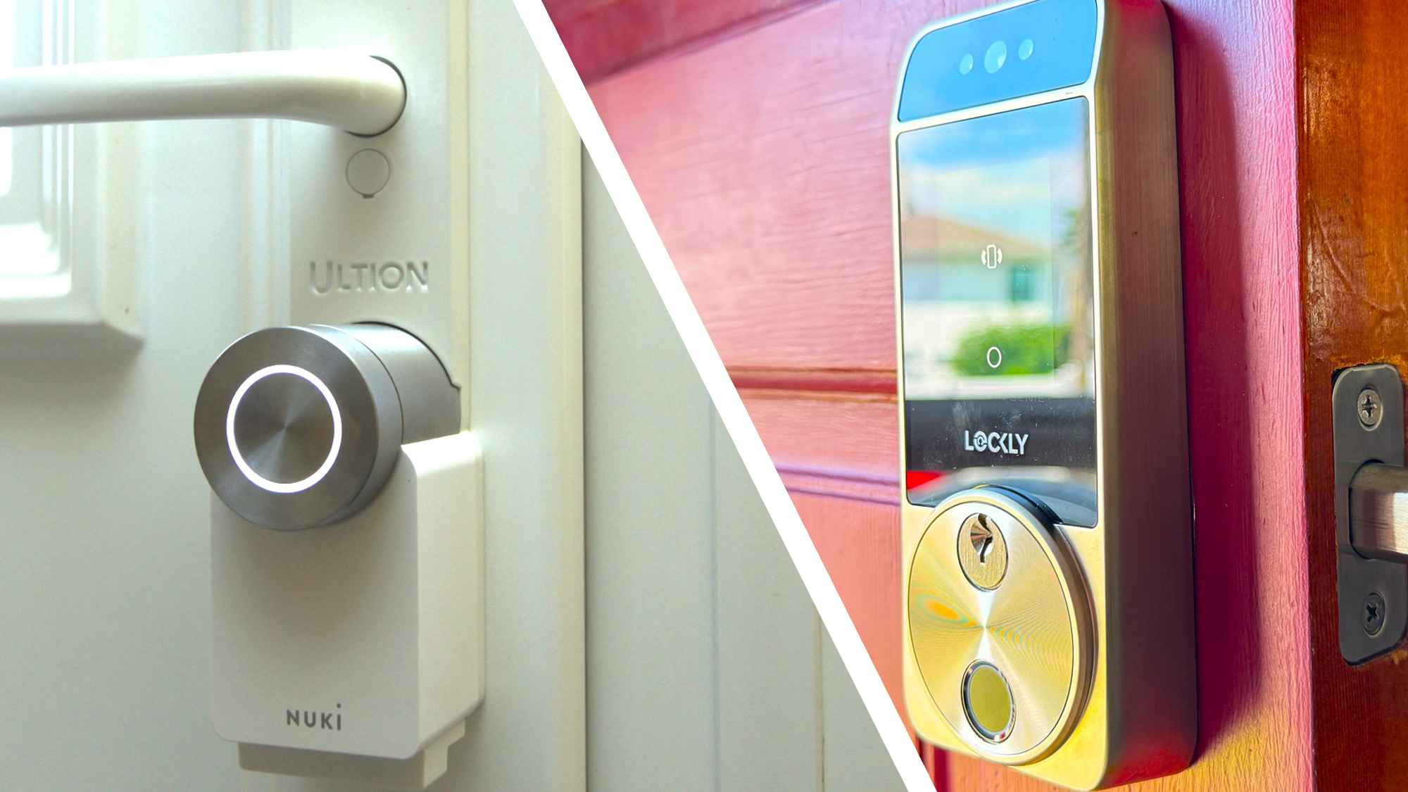 Two smart locks installed on doors