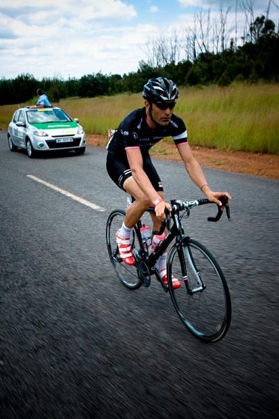 Kristian House alone in the front of the race