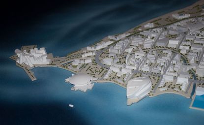 A model showing how Saadiyat Island will look after the ambitious
