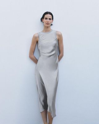 Satin Dress With Wool 