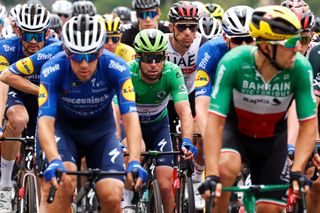 LUZ ARDIDEN FRANCE JULY 15 Mark Cavendish of The United Kingdom and Team Deceuninck QuickStep Green Points Jersey during the 108th Tour de France 2021 Stage 18 a 1297km stage from Pau to Luz Ardiden 1715m LeTour TDF2021 on July 15 2021 in Luz Ardiden France Photo by Chris GraythenGetty Images