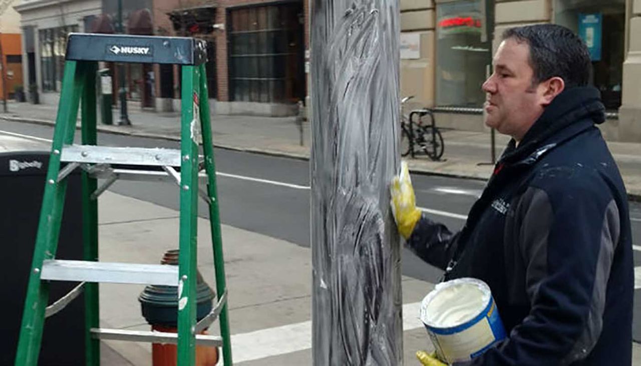 City workers in Philadelphia greasing lampposts to thwart sports fans&amp;#039; celebrations