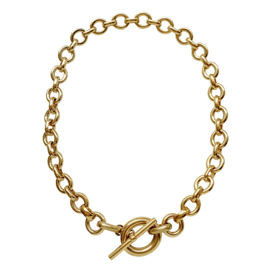 Laura Lombardi Portrait 14kt gold-plated chain necklace
