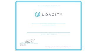 Udacity review: Example of certificate