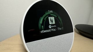 Amazon Echo Spot on a tabletop