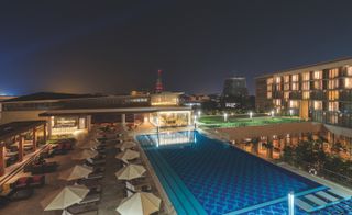 Swimming pool and outside area of hotel