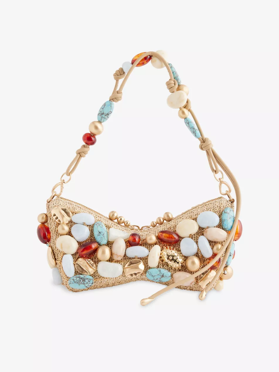 Mercier Mini Raffia Clutch Bag