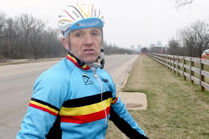 Belgian coach Rudy De Bie at Eva Bandman Park to recon the 'cross Worlds venue.