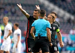 Croatia complain after a VAR decision went against them against the Czech Republic at Hampden Park