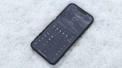 iPhone 14 in the snow
