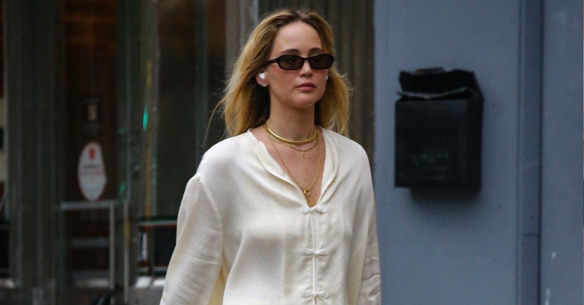 Of Course, Jennifer Lawrence Just Made a Satin Pyjama Set Look Incredibly Elevated