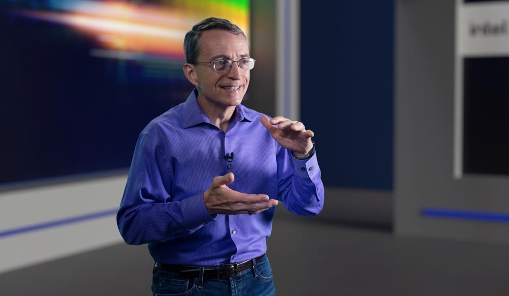 Intel CEO Pat Gelsinger delivering a presentation