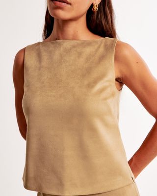 Abercrombie & Fitch, Vegan Suede Shell Top