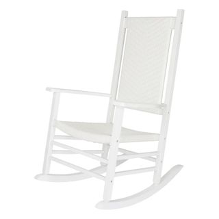 A white rocking chair