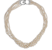 Freshwater Cultured Pearl Torsade Necklace With Sterling Silver (3.5mm), £347 | Blue Nile