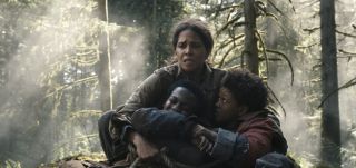 Halle Berry holds her on-screens sons, played by Percy Daggs IV and Anthony B. Jenkins