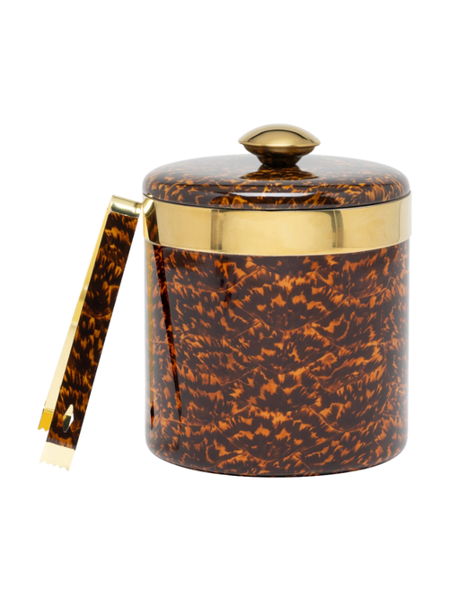 Maximilian Faux Tortoise Ice Bucket with Tong