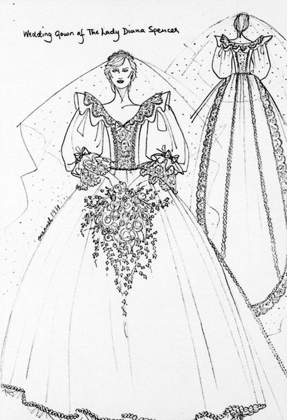 The wedding dress is typically made with lace. 