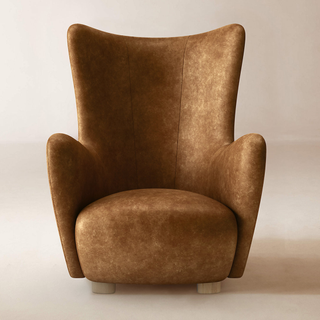 leather wingback accent chair