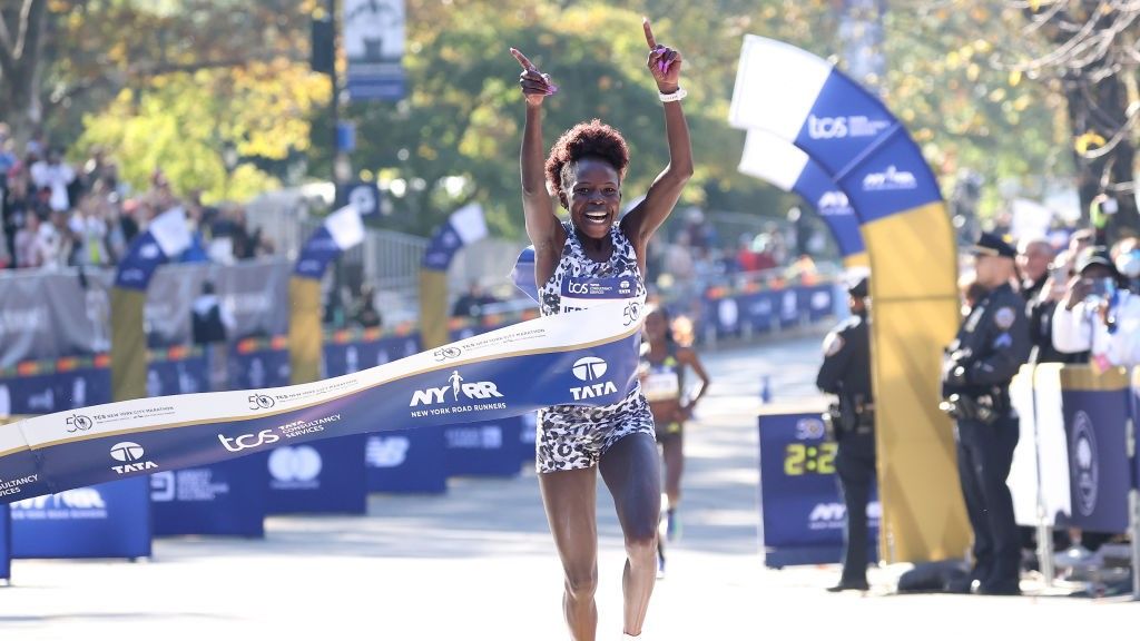 Peres Jepchirchir winning the New York City marathon