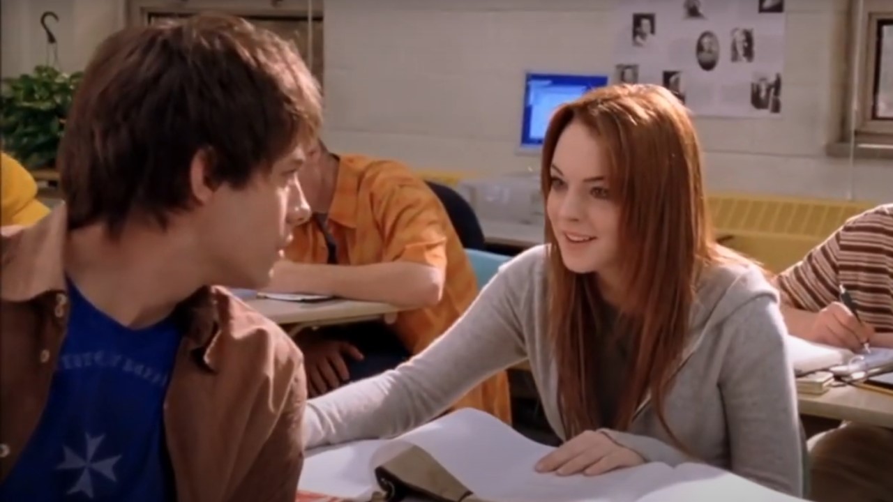 Lindsay Lohan as Cady Heron tells Aaron Samuels what day it is. October 3rd.