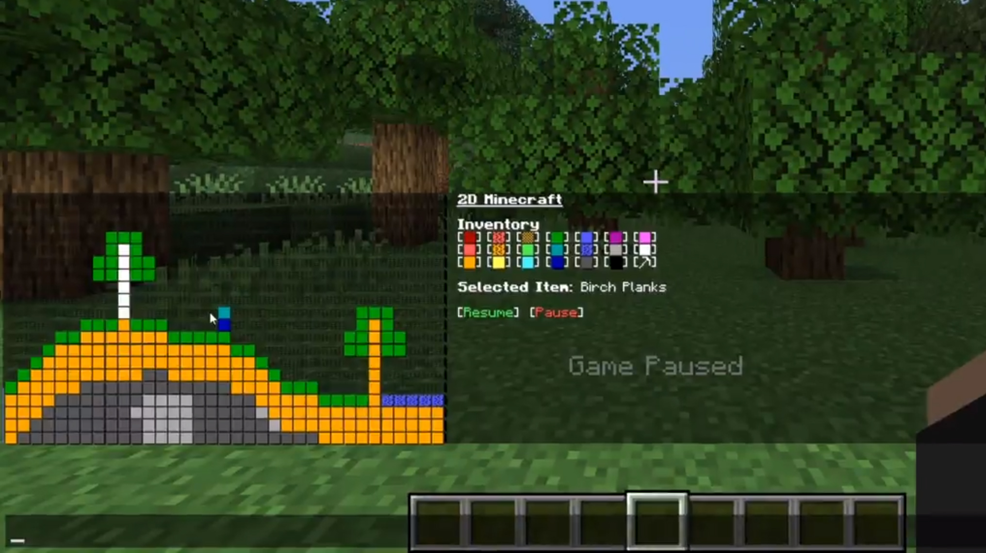 Agora dá pra jogar Minecraft 2D no chat do Minecraft