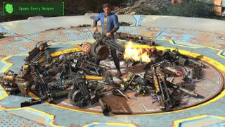 Screenshot of player spawning every gun in game.