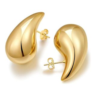 Amazon Chunky Gold Tear Drop Earrings