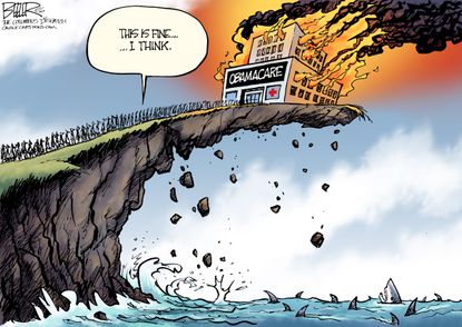 Editorial cartoon U.S. Obamacare disaster