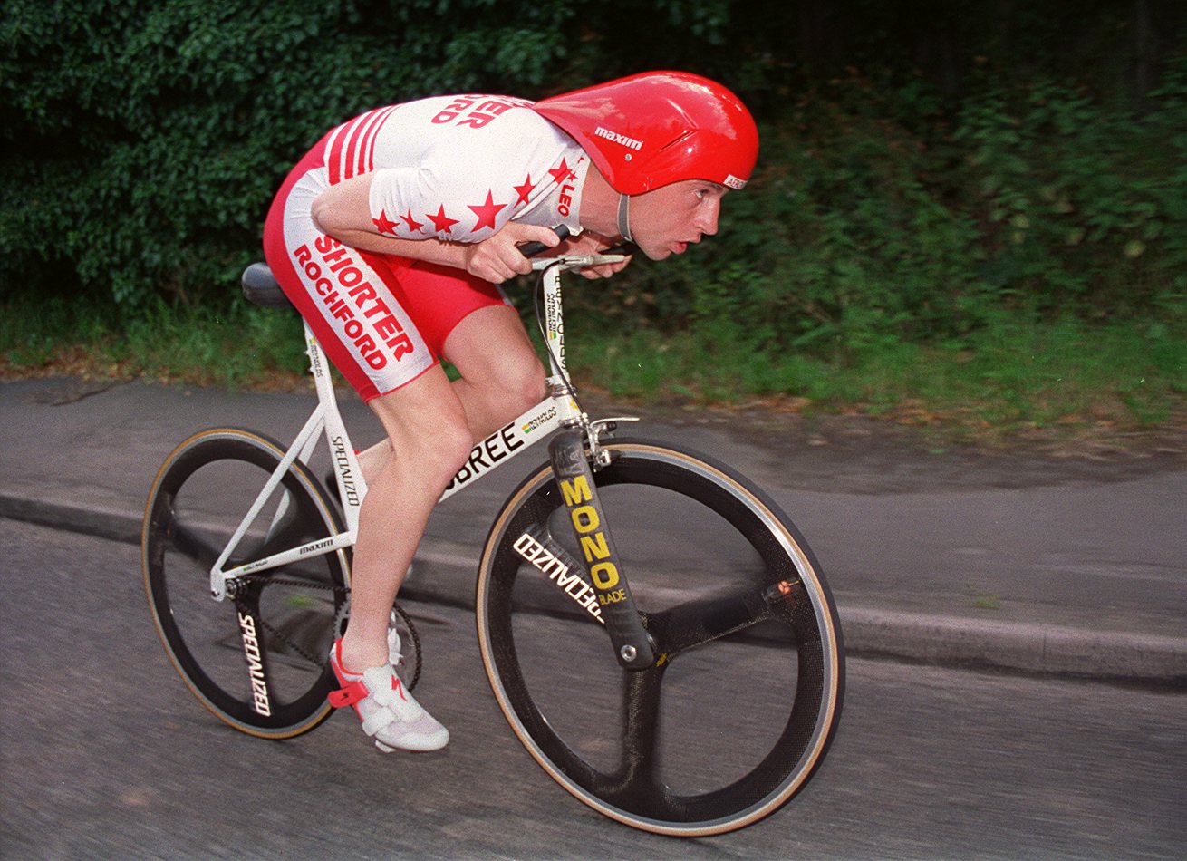 Graeme Obree training on Old Faithful