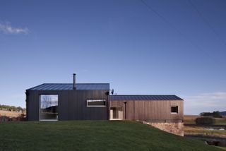 black cladding on timber frame house in scotland