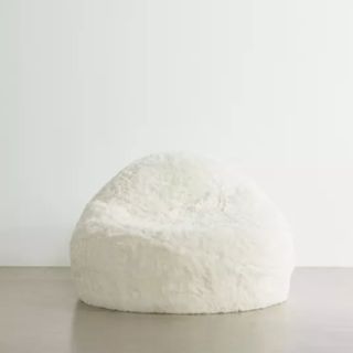 UO Inflatable Faux Fur Chair, white fluffy