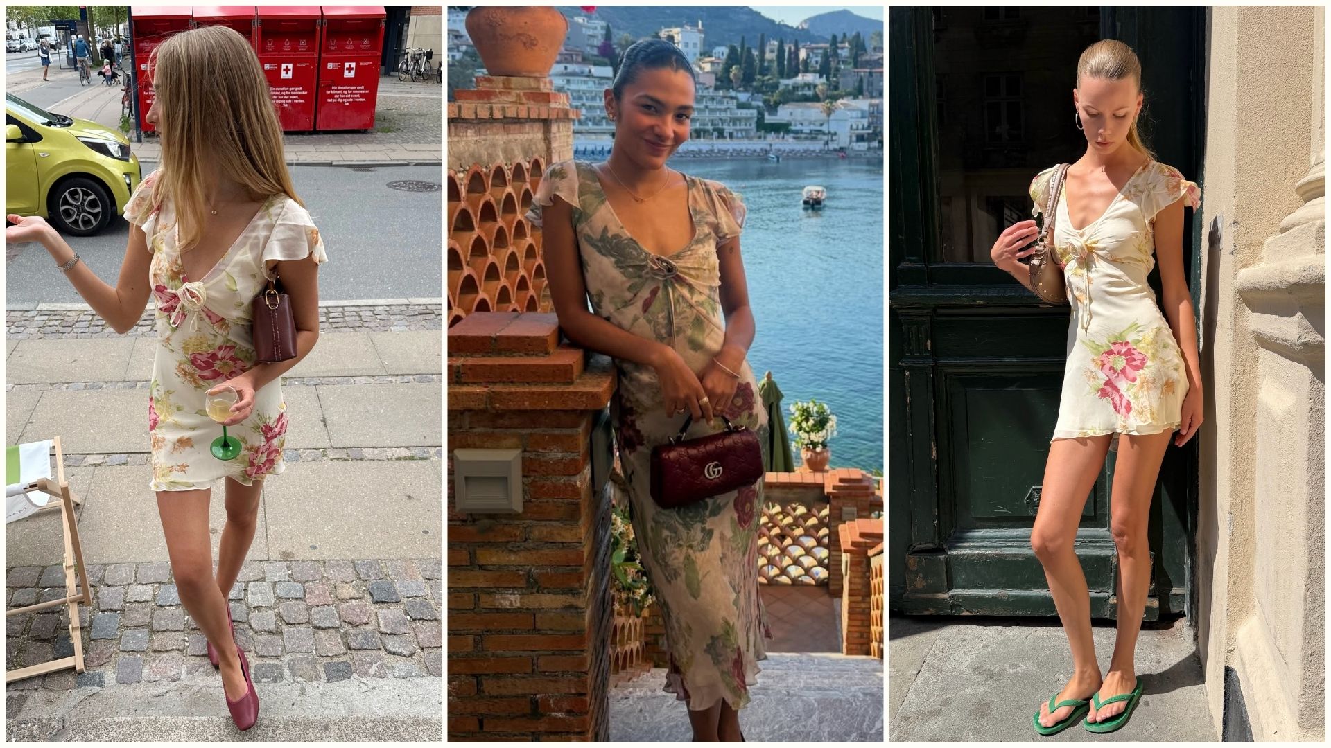 An image of the rosette dress trend, one of the biggest summer dress trends for 2026.
