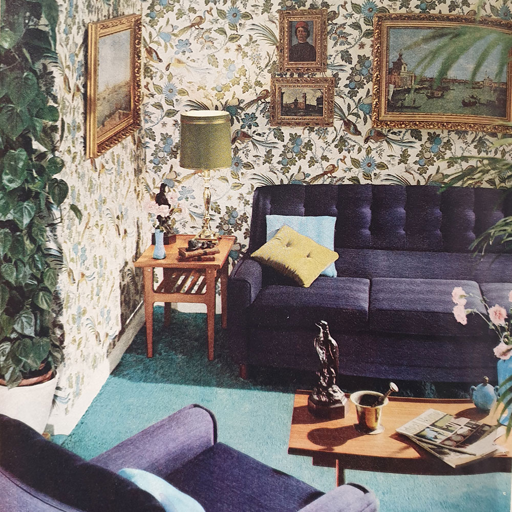 livnig room decor in the 60 s