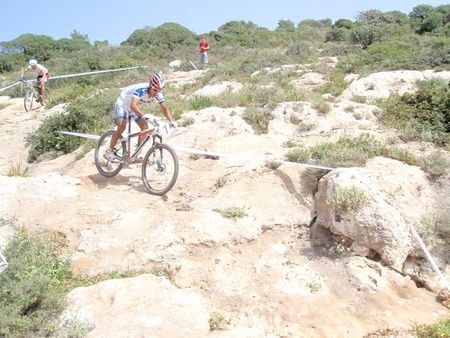 Shlomi Haimy is chased by Hannes Metzler down the "Waterfall"