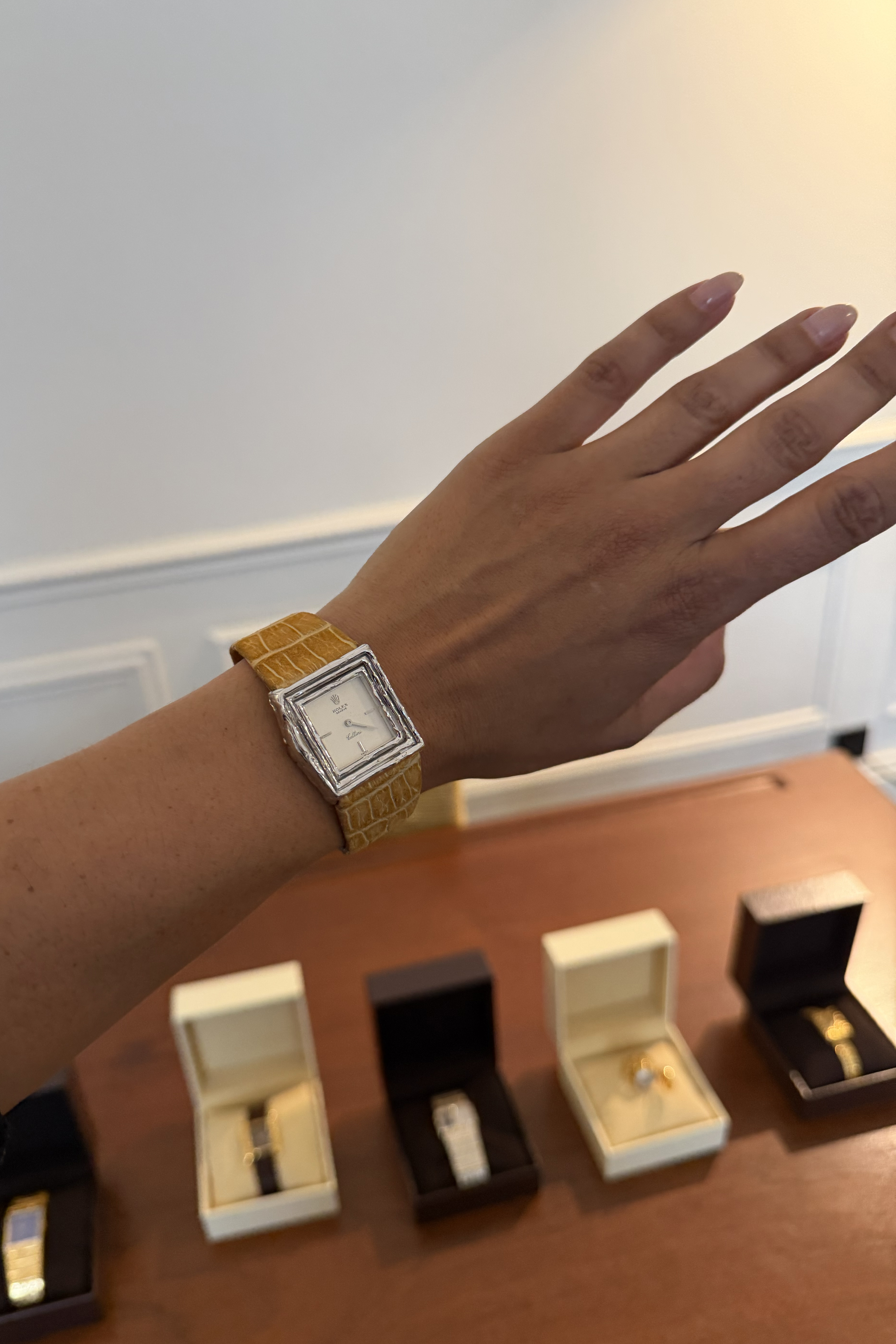 Jennifer Atilemile wearing a watch.