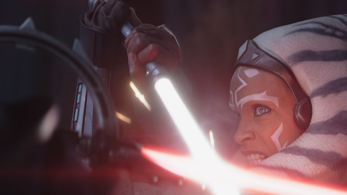 Ahsoka and Marrok dueling in Ahsoka episode 4