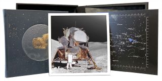 Hand-crafted in leather and 23 karat gold, the Apollo 11 flight plan is enhanced in "Apo11o: To the Moon and Back" by a photo essay, new introductions and gate-fold drawings.