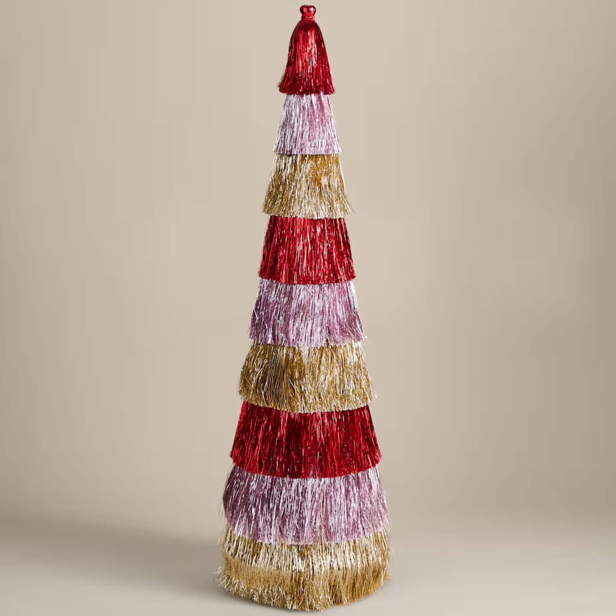 M&amp;amp;S 3ft Striped Tinsel Tree Room Decoration