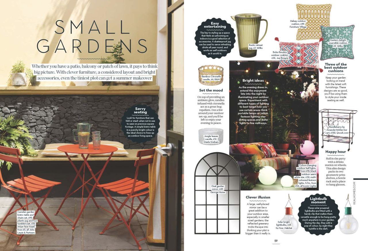 Real Homes magazine August issue small garden ideas