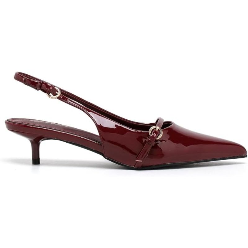 Slingback Kitten Heel Pointed Toe Sandals