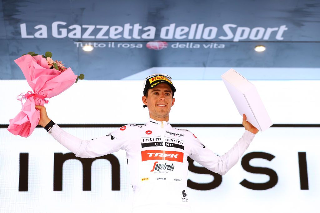 Juan Pedro Lopez of Spain and Team Trek Segafredo in the white best young jersey of the Giro d&#039;Italia 