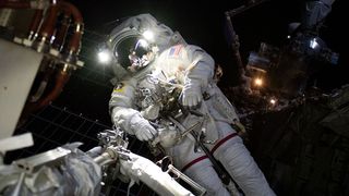 An astronaut during a spacewalk.