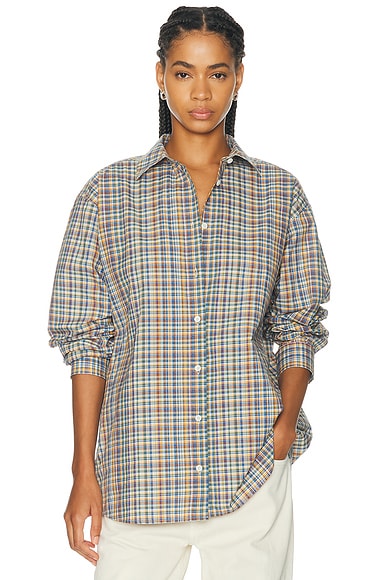 Classic Check Button Down Top